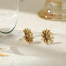 Boucles d'oreilles fleurs dorées