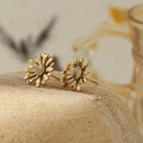 Boucles d'oreilles fleurs dorées