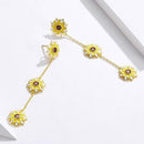 Boucles d'oreilles fleurs jaune