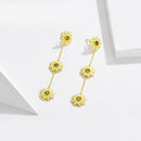 Boucles d'oreilles fleurs jaune