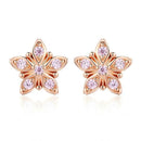 Boucles d'oreilles fleurs or rose