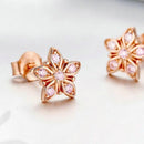 Boucles d'oreilles fleurs or rose