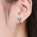 Boucles d'oreilles fleurs vertes