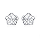 Boucles d'oreilles forme fleur argent