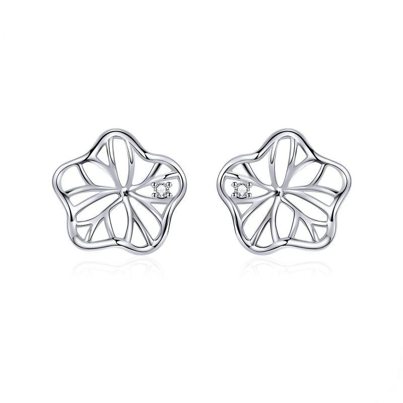 Boucles d'oreilles forme fleur argent