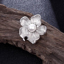 Broche fleur argent ancienne