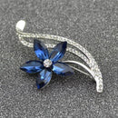 Broche fleur bleu roi