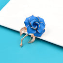 Broche fleur bleue