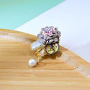 Broche fleur en tissu