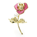 Broche fleur rose
