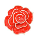 Broche fleur rouge
