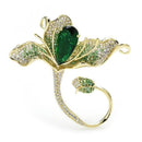Broche fleur verte