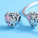 Charm coeur fleur ajouré