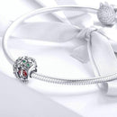 Charm fleur coccinelle argent