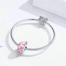 Charm verre de murano fleurs roses