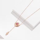 Collier femme fleur rose