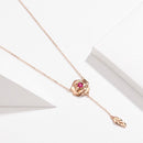 Collier femme fleur rose