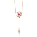 Collier femme fleur rose