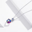 Collier fleur bleue