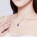 Collier fleur bleue
