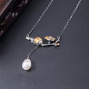 Collier fleur coccinelle