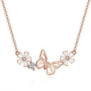 Collier fleur papillon