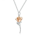 Collier fleur rose