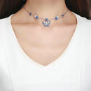 Collier papillon bleu