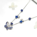 Collier papillon bleu