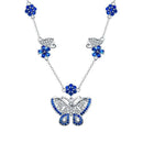 Collier papillon bleu