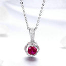 Collier pierre rouge fleur