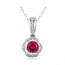 Collier pierre rouge fleur