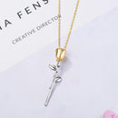 Collier rose fleur gold