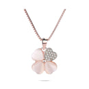 Collier trèfle rose