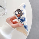 Coque iPhone fleurs bleues