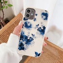 Coque iPhone fleurs bleues