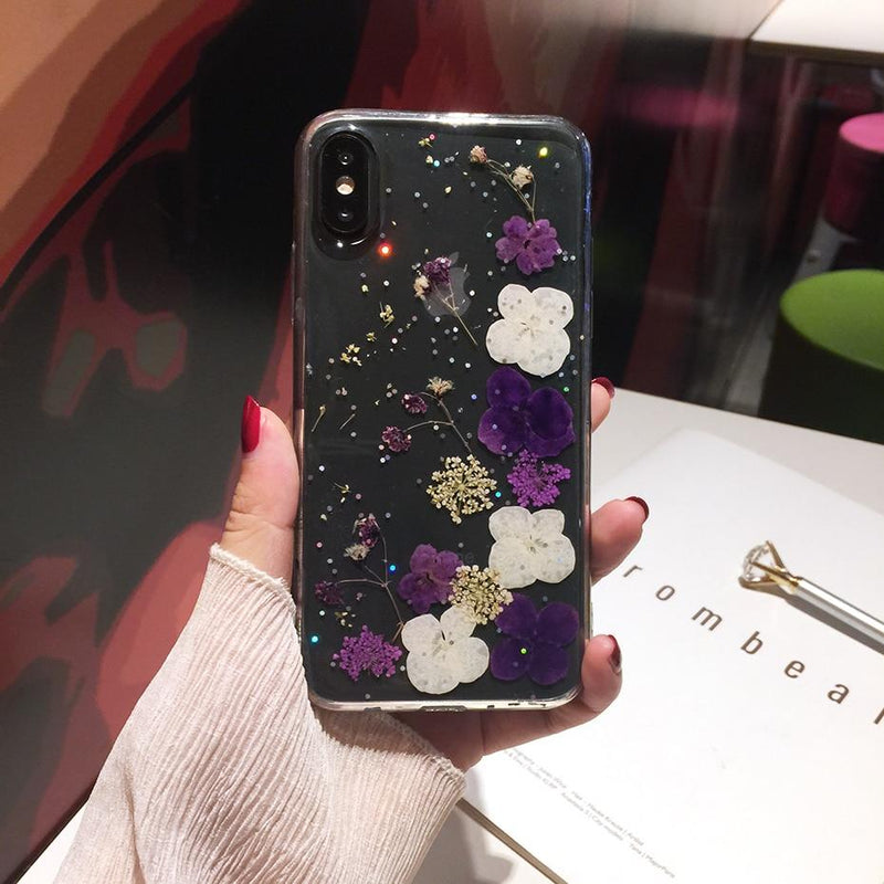 Coque iPhone transparente motifs fleurs