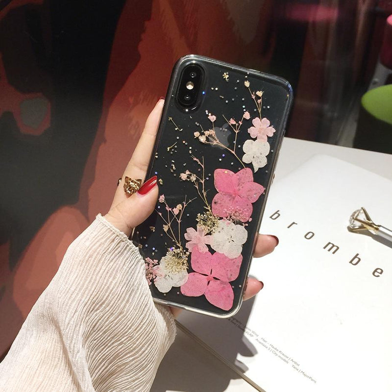 Coque iPhone transparente motifs fleurs