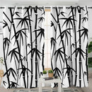 Double rideaux aux motifs bambou
