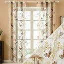 Double rideaux fleurs avec motifs papillons