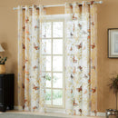 Double rideaux fleurs avec motifs papillons