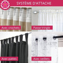 Double rideaux fleurs avec motifs papillons