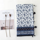 Foulard fleuri bleu et blanc