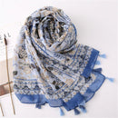 Foulard fleuri en coton