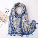 Foulard fleuri en coton