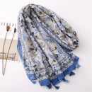 Foulard fleuri en coton