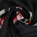 Foulard fleuri noir
