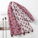 Foulard fleuri rose
