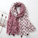 Foulard fleuri rose