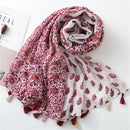 Foulard fleuri rose